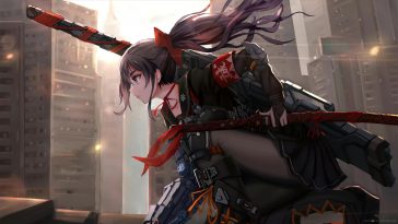 Sci-fi anime girl, sword, profile view, painting, Anime, HD phone wallpaper  | Peakpx