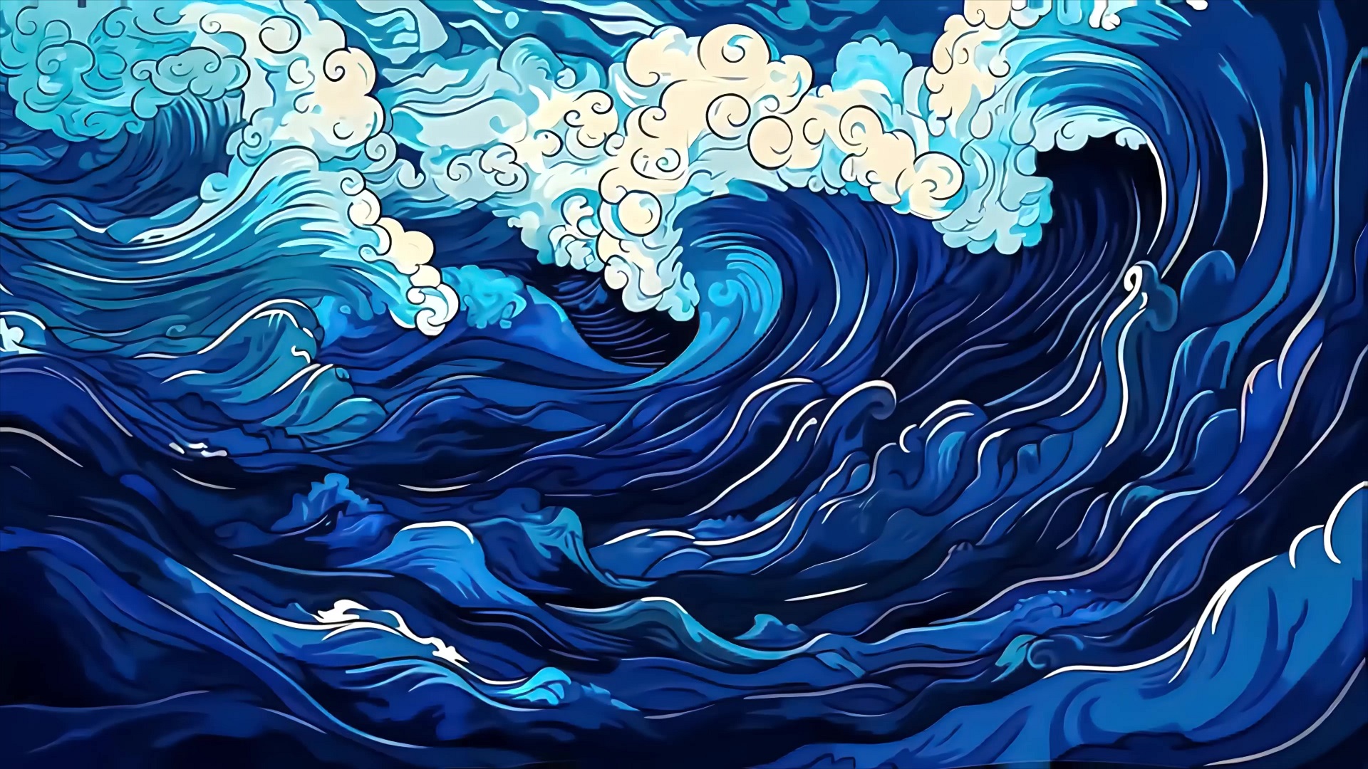 Abstract Ocean Waves Live Wallpaper - MoeWalls