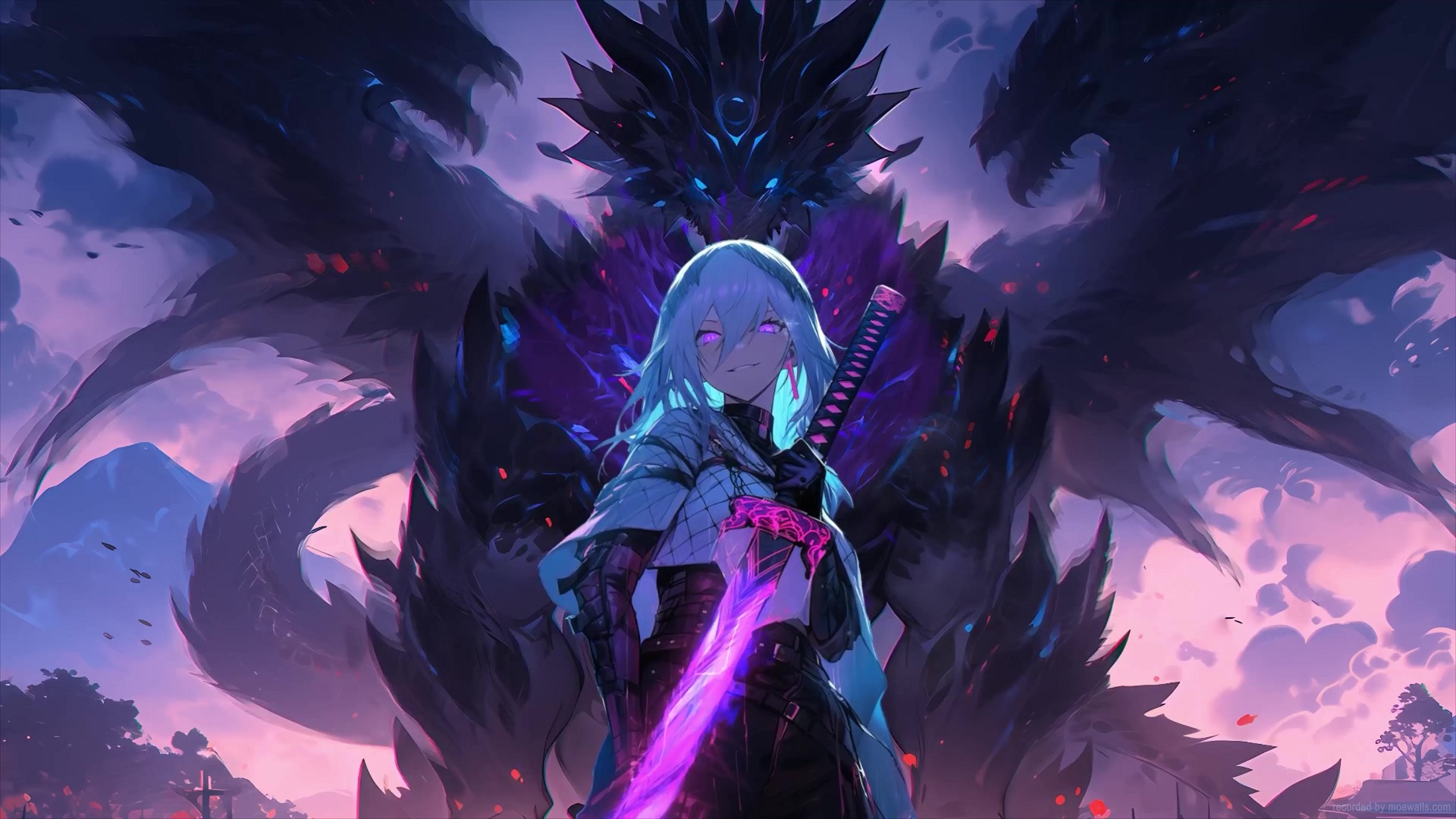 Book cover small and cute anime girl with a sword and a dragon nearby on  Craiyon