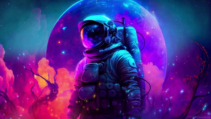 Astronaut moon and galaxy background moon landscape space wallpaper cosmic  art. AI Generated 23378005 Stock Photo at Vecteezy