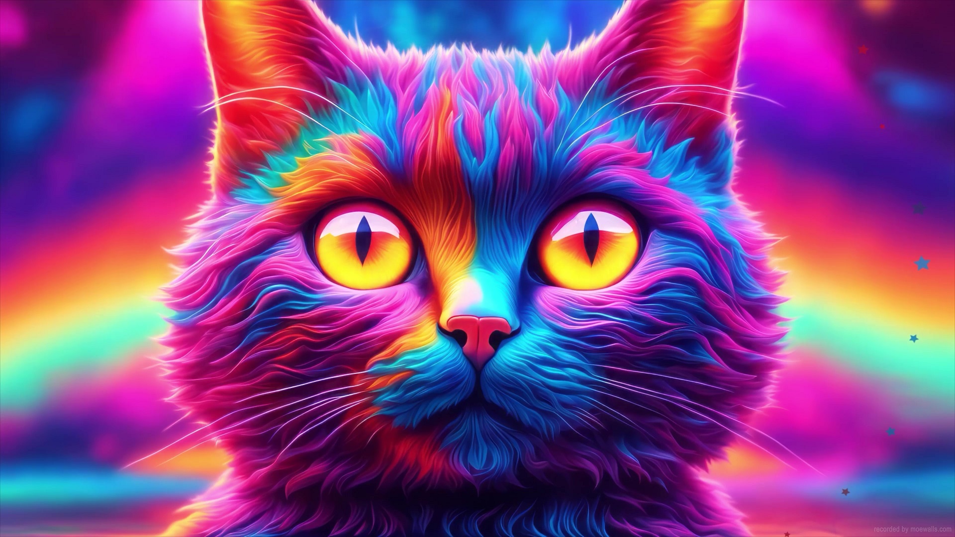Colorful Cat Live Wallpaper - MoeWalls