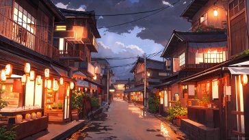 Anime street view' Poster by Oleksii Tryhub | Displate