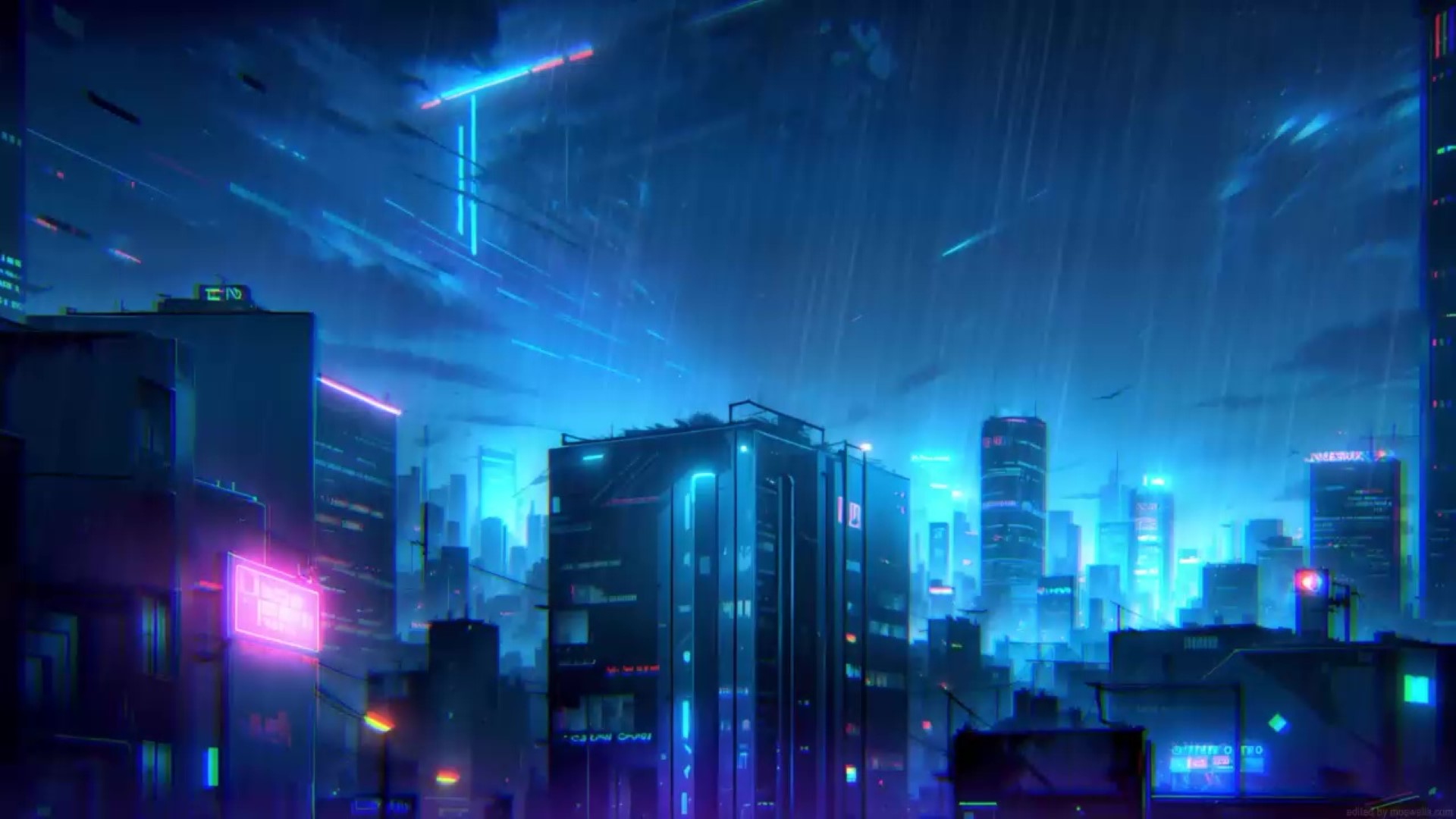 cyber, night, futuristic, city, Cyberpunk 2077, 1080P HD Wallpaper