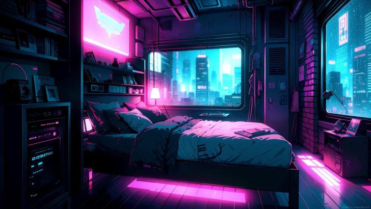 Girl In Futuristic Gaming Room Live Wallpaper - MoeWalls