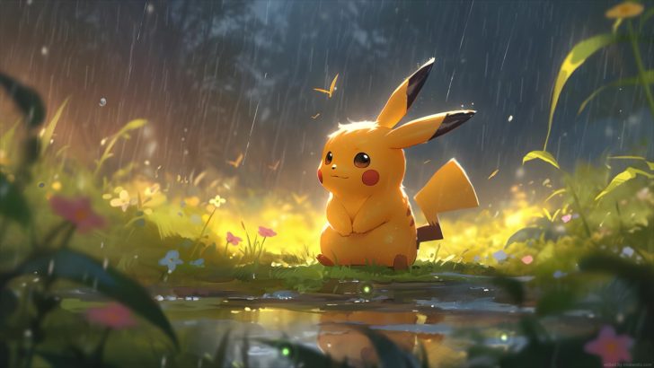 Mudkip Rainy Day Pond Pokemon Live Wallpaper - MoeWalls