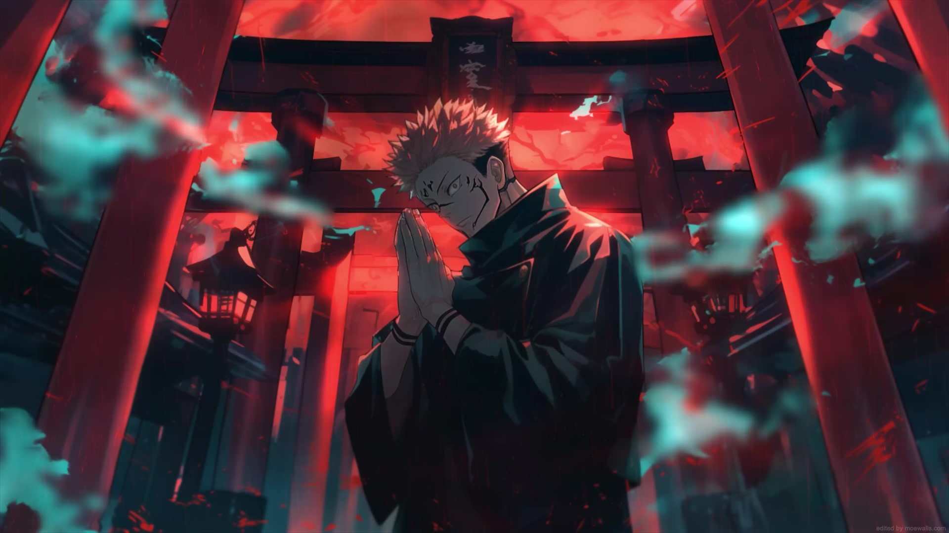 Sukuna Red Shrine Torii Jujutsu Kaisen Live Wallpaper   MoeWalls