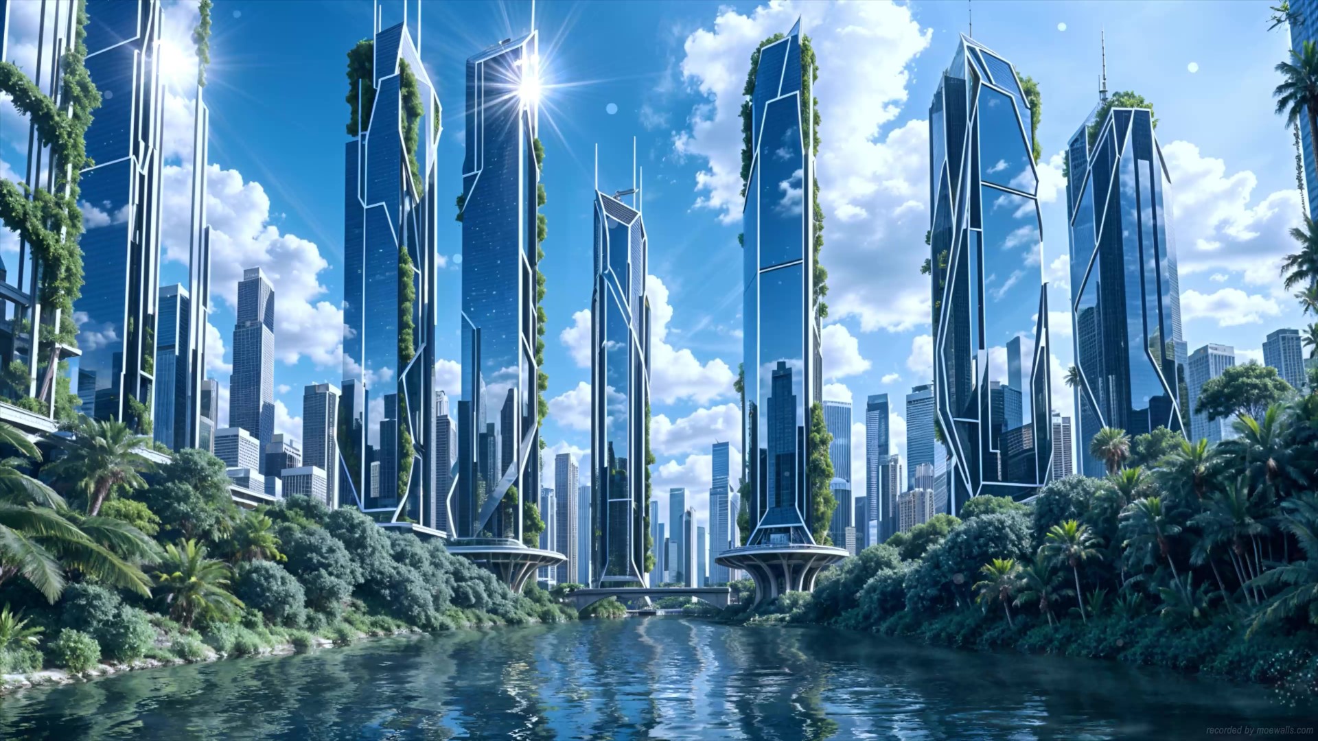 Futuristic Utopian City Live Wallpaper - MoeWalls